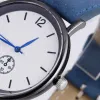 A simple quartz watch for men with a blue strap and a genuine leather strap, water-resistant to 30 meters Application Scenario